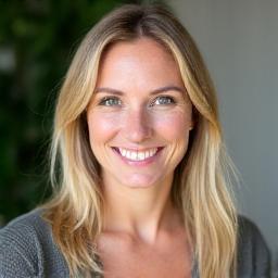 Professional headshot of Sarah Miller, a confident woman with blonde hair, smiling genuinely, dressed in professional golf attire.